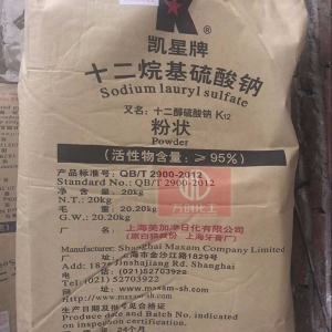 十二烷基硫酸鈉，C12H25SO4Na，